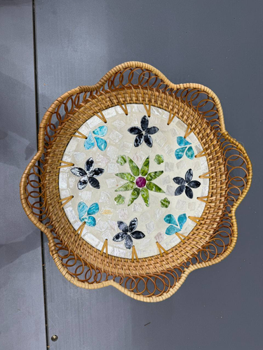 سینی راتان کف صدف وارداتی