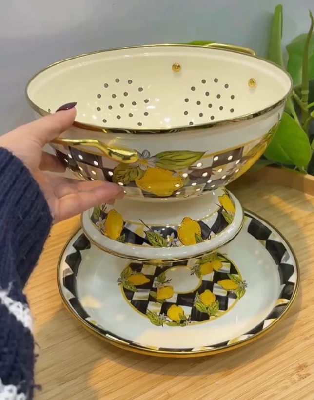 ست آبکش و سینی لعابی