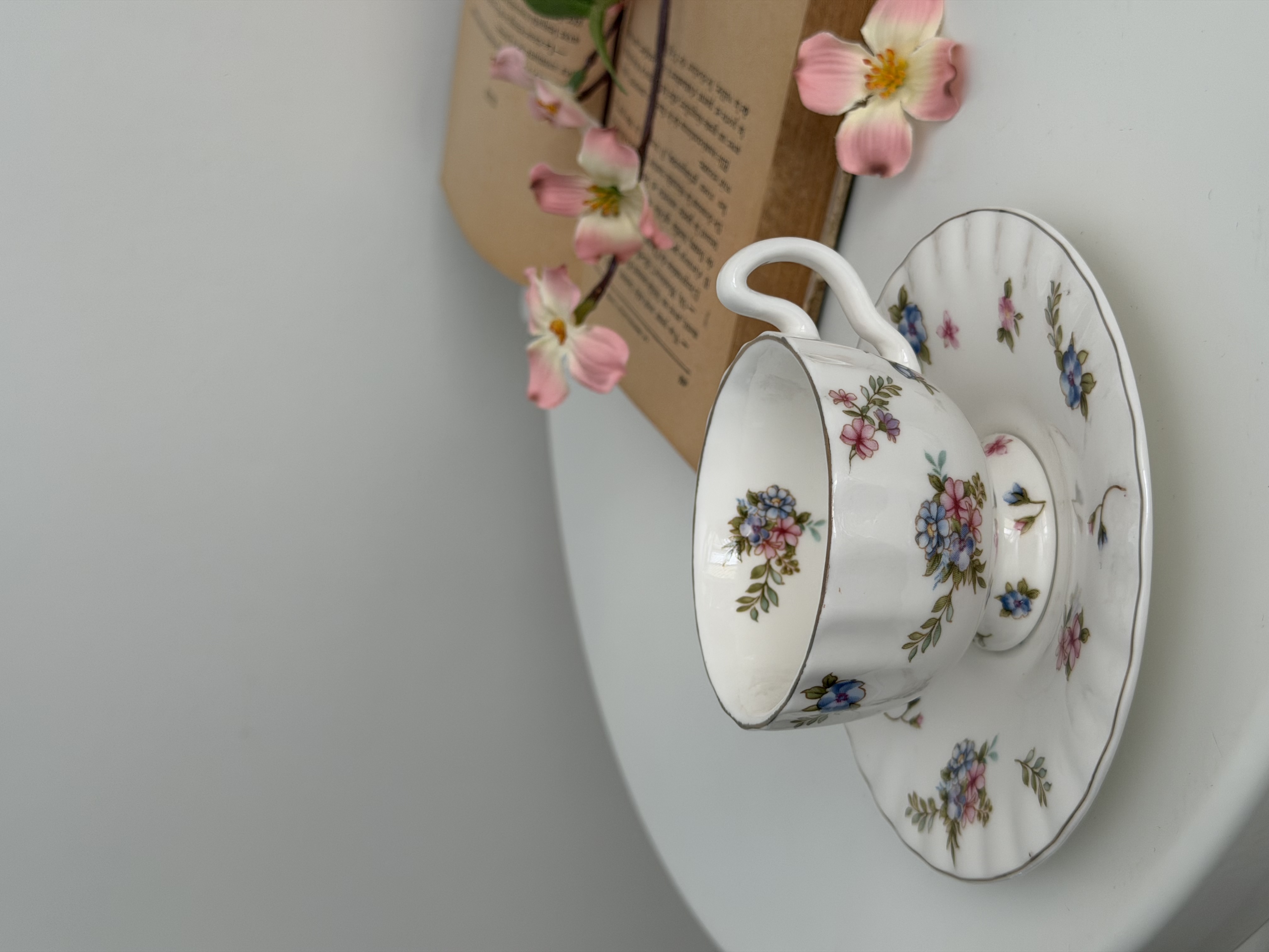 فنجان نعلبکی قهوه خوری وارداتی گل ناز(تک)