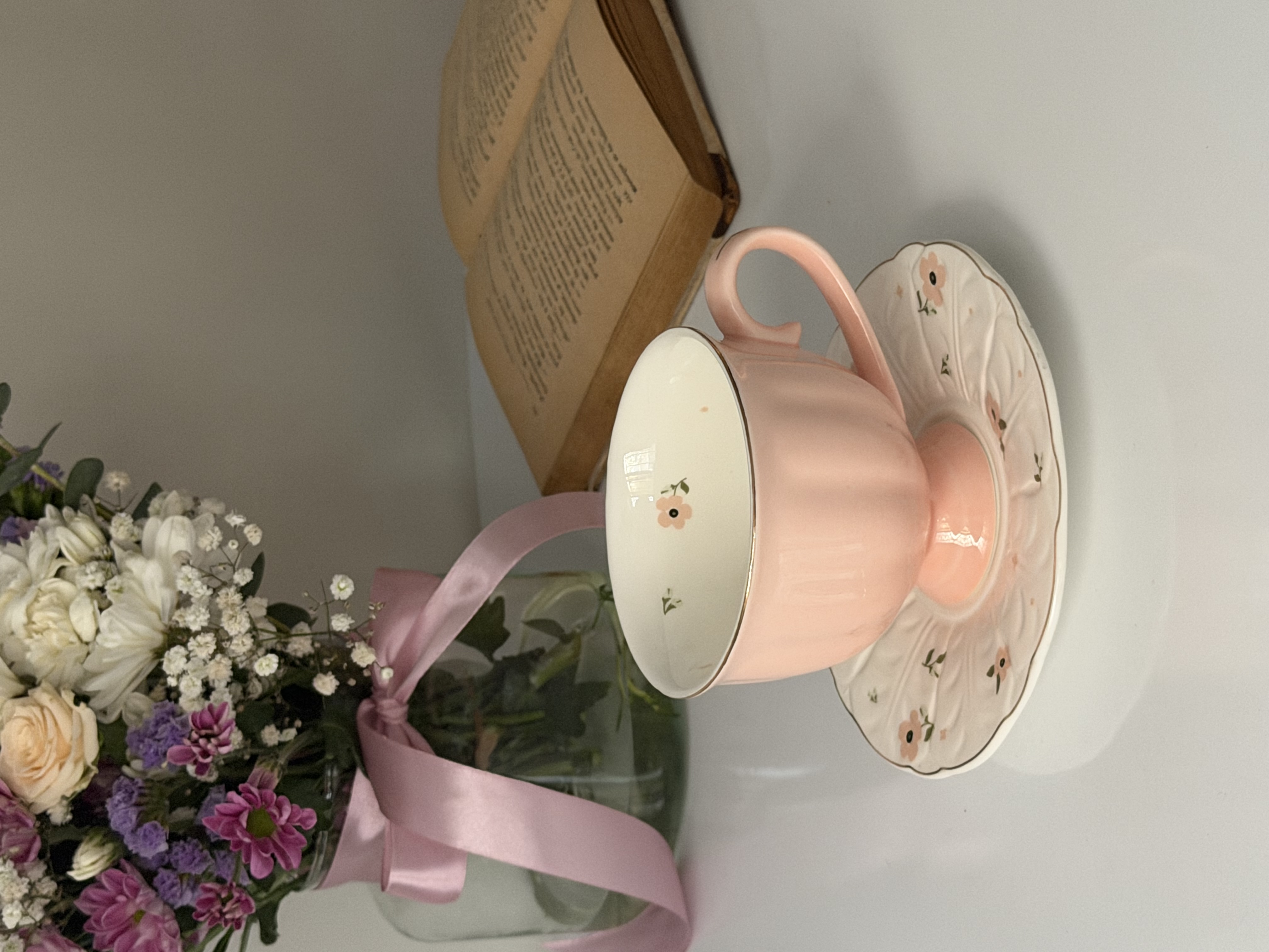 فنجان نعلبکی گلدار چایخوری رنگی (تک)