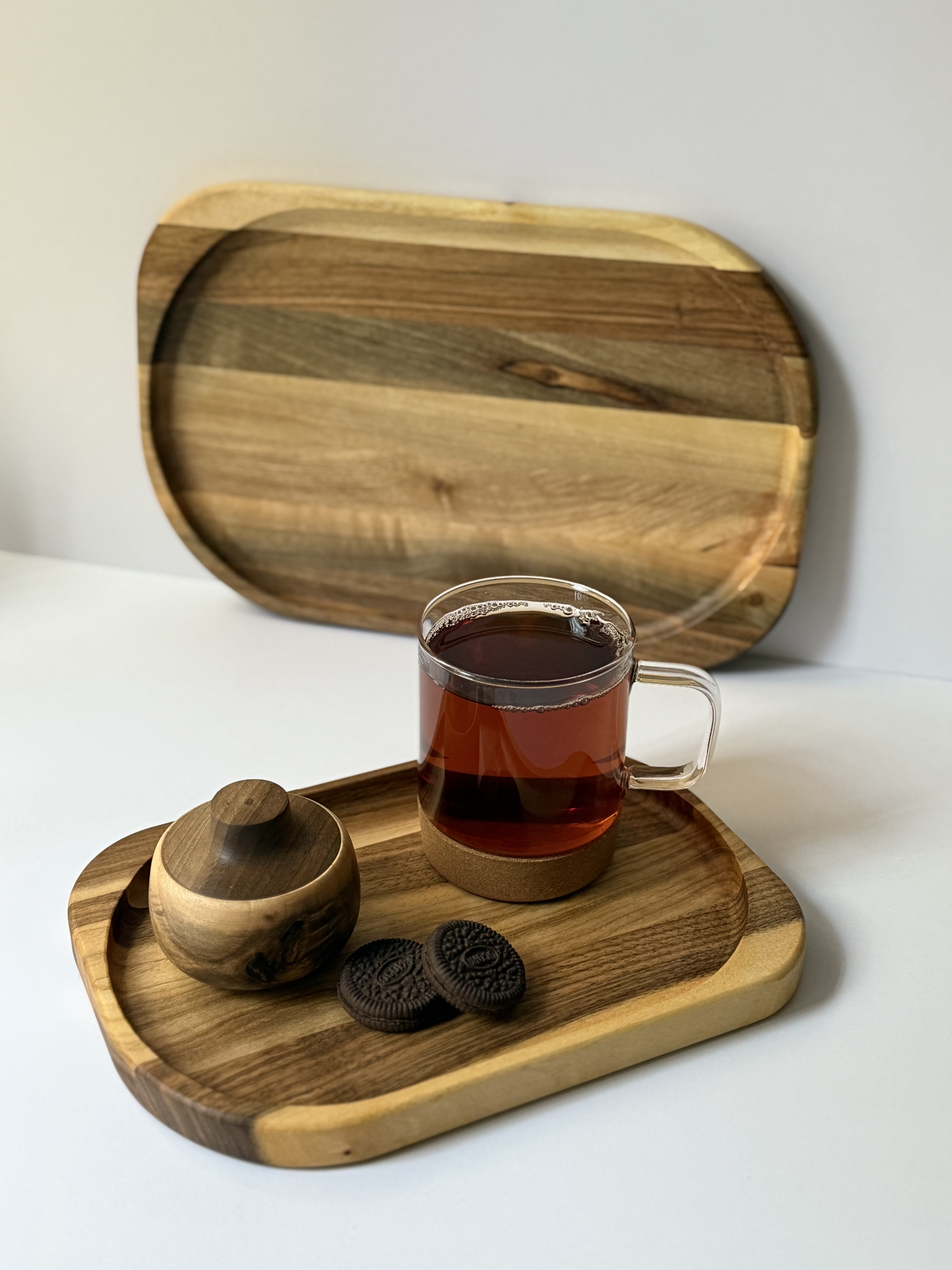 سینی منحنی چوب گردو نیموود