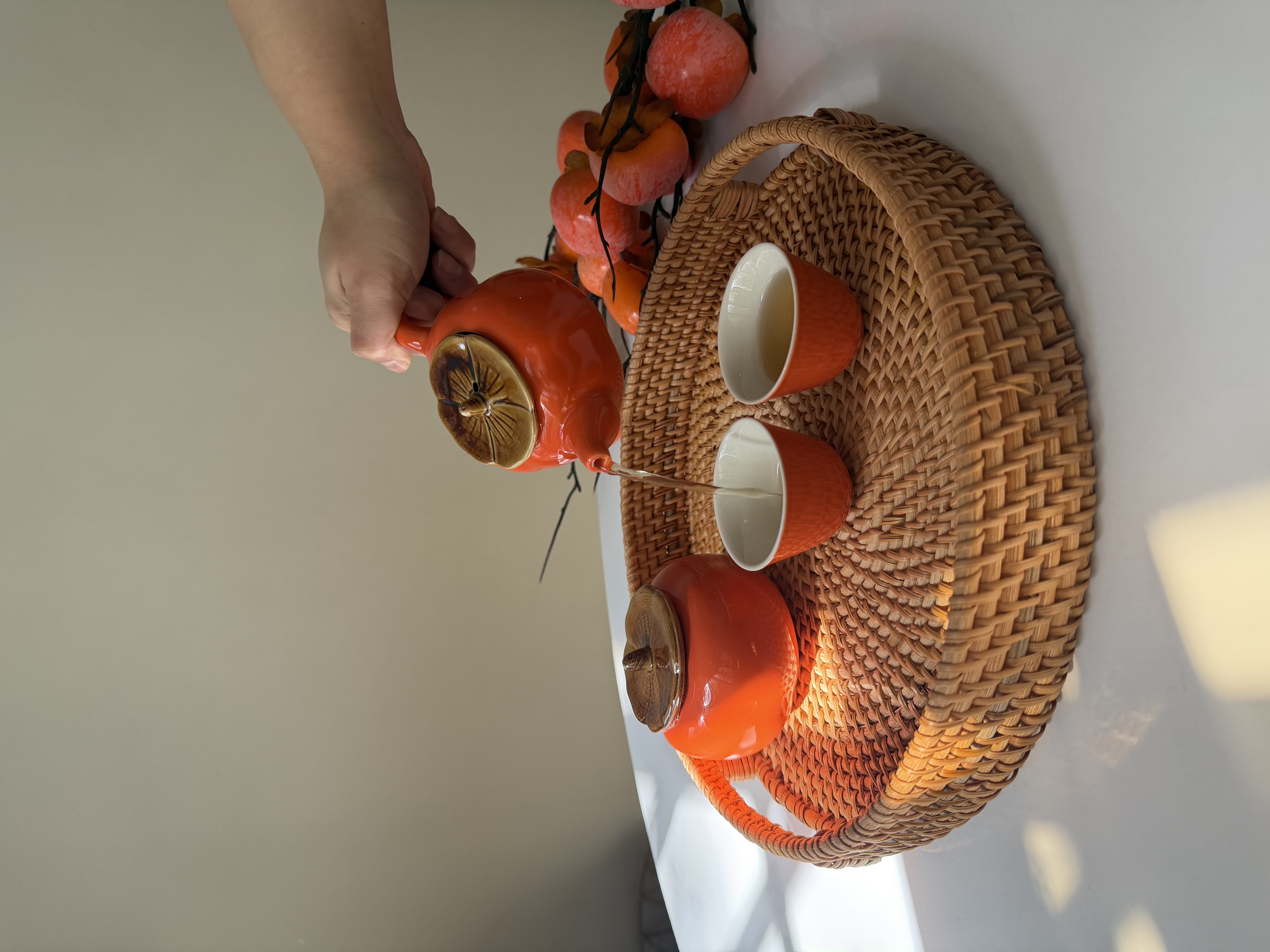 ست دمنوش خوری جعبه کادویی خرمالو