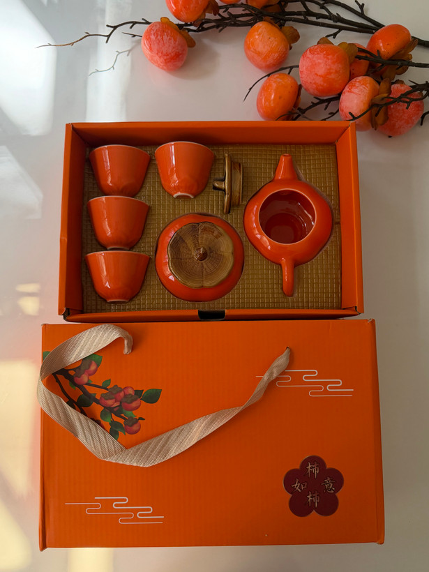 ست دمنوش خوری جعبه کادویی خرمالو